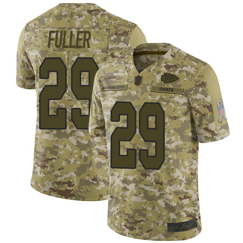 Men Kansas City Chiefs #29 Fuller Kendall Limited Camo 2018 Salute to Service Football Nike NFL Jersey